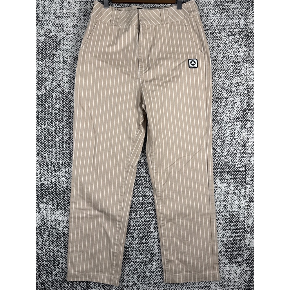 Forever 21 Airwalk Womens Pants Large 31‎ X 27.5 Striped Tan White
